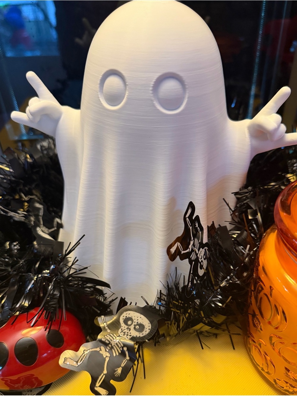 White 3d printed peace Ghost Shelf Sitters - New!